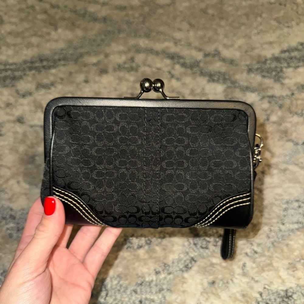 Coach snap top wristlet